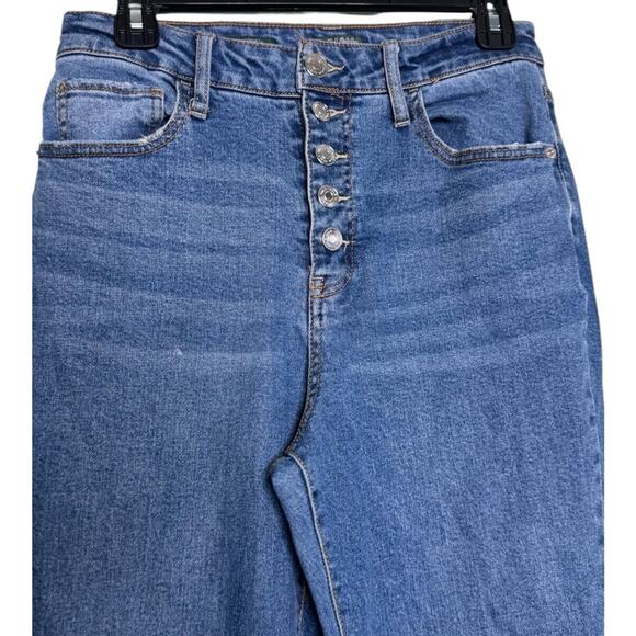 Wild Fable Extreme Flare Bottom Hippie Festival Button Fly Jean Size 8 - Picture 5 of 9